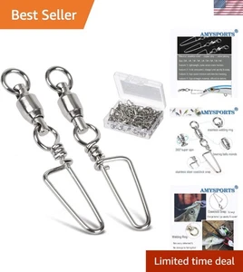 Giratorios a presión compactos de 25 piezas de acero inoxidable para pesca - ideales para lubina y más - Imagen 1 de 9
