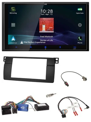 JVC USB Bluetooth 2DIN DAB Lenkrad Autoradio für BMW 3er 2002-2006 E46 schwarz H - Bild 1 von 4