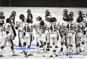 Mike Hartstine & Doug Plank doppelt signiertes Foto 1977 Chicago Bears D-Line (c) - Bild 1 von 3