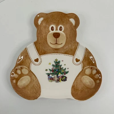 Bandeja de plato de Navidad con forma de oso de peluche vintage Nikko Japón Navidad Foto 1 de 4