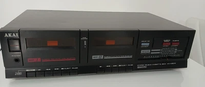Akai Stereo Dual Cassette Deck Lettore Dolby System HX-A301W Hifi Stereo - Imagen 1 de 3