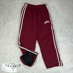 YLA YoungLA Flagship 249 burgund gestreift Gym Activewear Reißverschluss gefüttert Trainingshose S - Bild 1 von 19