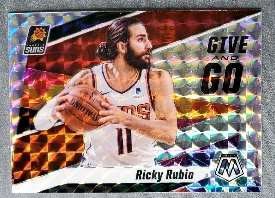 2019-20 Panini Mosaic - Give and Go Ricky Rubio #12 Silver Mosaic Prizm - Image 1 of 1