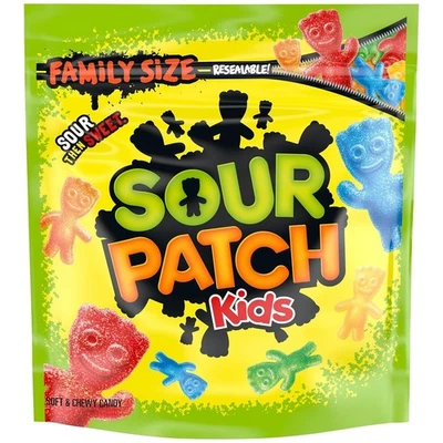 SOUR PATCH KIDS мягкие и жевательные конфеты, семейный размер, объемные конфеты, 1,8 фунта - Изображение 1 из 4