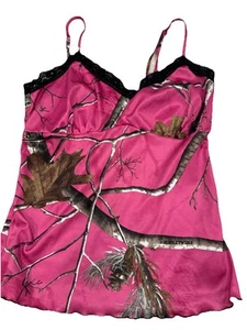 Pink camouflage lacy lingerie polyester silky real tree - Picture 1 of 12
