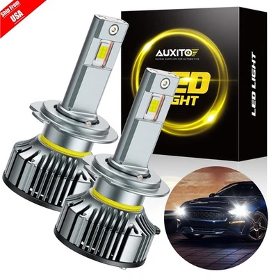 AUXITO H7 LED Headlight Bulbs Conversion Kit High or Low Beam 6000K 100W Bright - Image 1 of 4