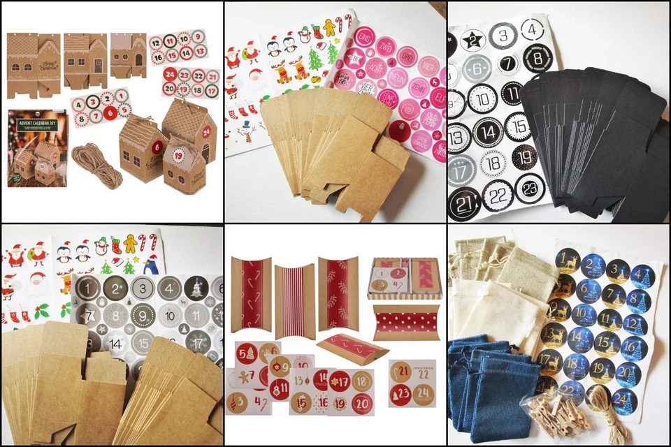 Adventskalender selber basteln DIY Set Weihnachtskalender Bastelset wahlweise - Bild 1 von 1