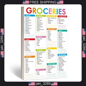 Hebayy 90 Sheets Fastcheck Grocery List Magnet Pad, 110 Printed Common Food for - Afbeelding 1 van 5