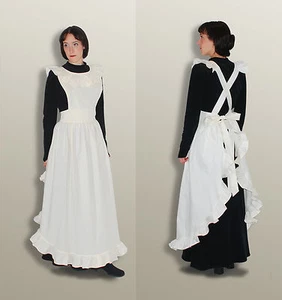 Viktorianische Schürze - Farbe ELFENBEIN Reenactment Dienstmädchen Landhaus Maid - Bild 1 von 1