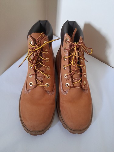 Stivaletti Timberland originali in pelle nabuk marrone UK 4 ottime condizioni