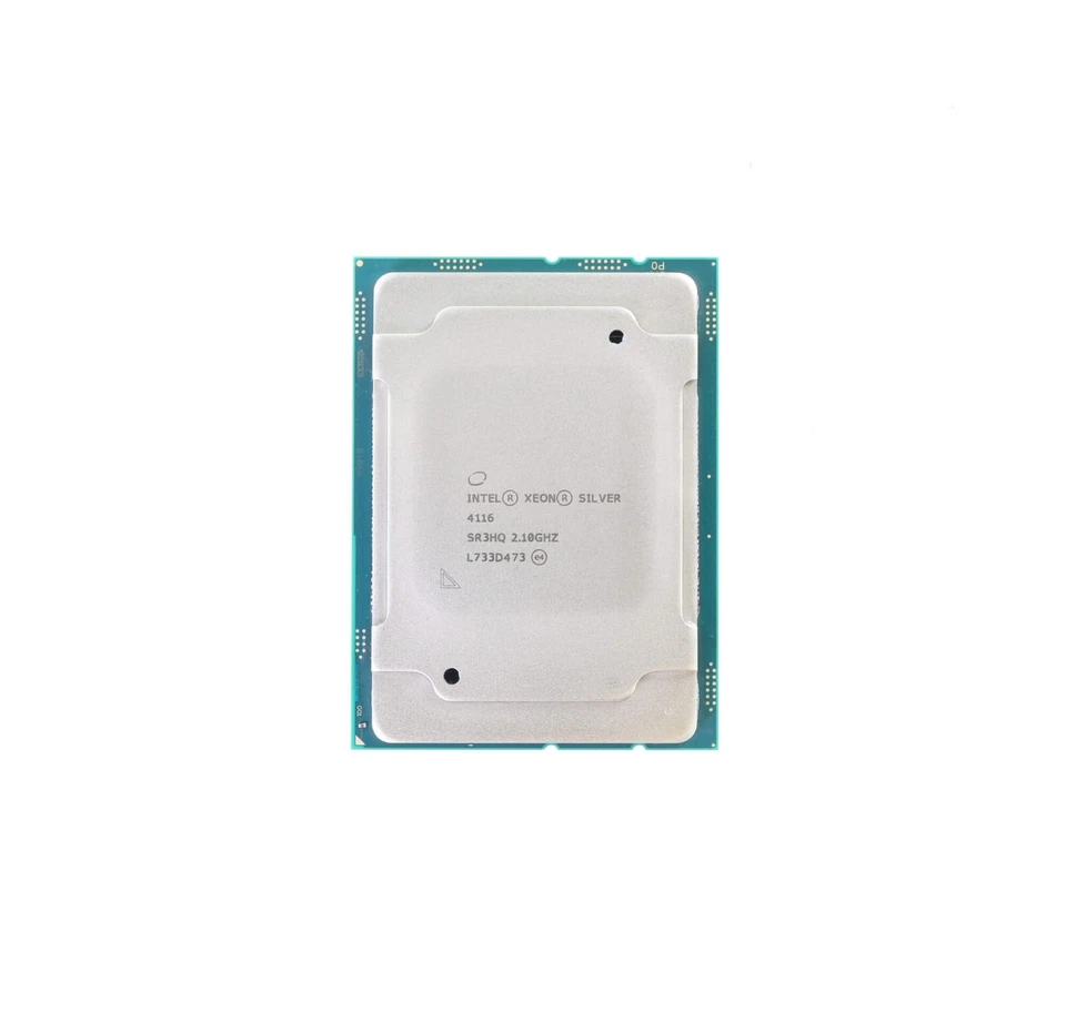 2x Intel Xeon Silver 4116 CPU Processor 12 Core 2.1GHz 16.5MB L3 Cache 85W SR3HQ - Image 1 of 1