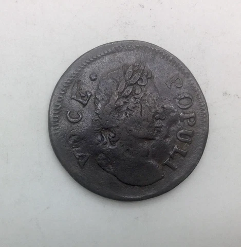 1760 Voce  Populi  1/2 Penny  Early Colonial  USA Token Nice Details Cover
