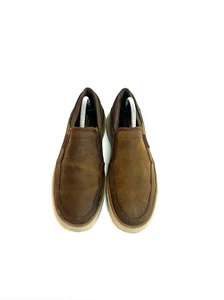 Skechers Moreno Relton Brown Leather Loafers Slip On Shoes Men Size 8 SN66082 - Picture 1 of 13