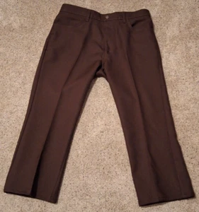 Vintage Levi's 517 Herrenhose 36 x 25 braun Western Bootcut Polyester Gold Buchstaben Etikett - Bild 1 von 7