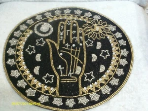Beaded Placemat Fortune Teller Great For Halloween 14" X 14" By Haunted Manor - Picture 1 of 3