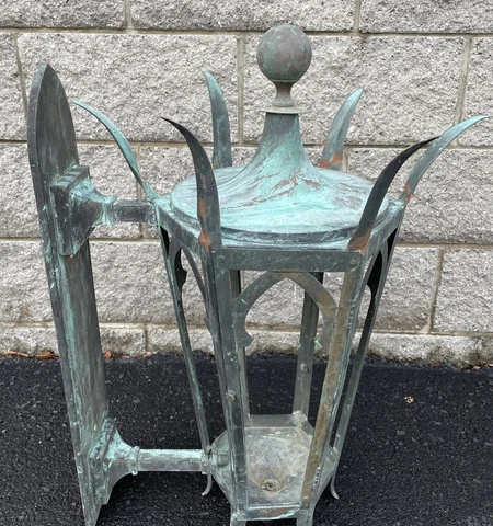Large Antique Copper Outdoor Light Great Patina 28” X 21 1/2” X 17” Cover
