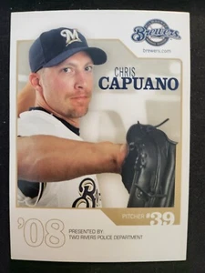 2008 Milwaukee Brewers Police Chris Capuano Two Rivers Card - Picture 1 of 2