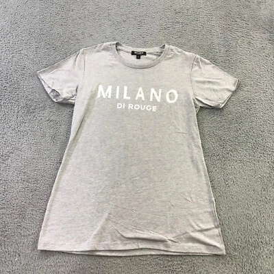 Milano Di Rouge Топ женщин средний футболка серый белый с надписью коротким рукавом футболка - Изображение 1 из 4