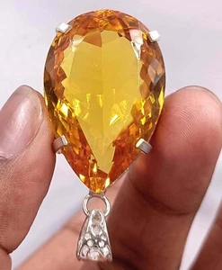 106.20 CT PEAR CUT YELLOW CITRINE FOR WOMAN NATURAL GEMSTONE 5ATM - Picture 1 of 8