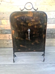 ANTIQUE ART DECO REGENCY COPPER TORCH HOLLYWOOD FIRE GUARD SCREEN COUNTRY HOUSE - Picture 1 of 12