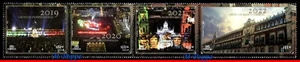 22-23 MÉXICO 2022 GRITO DE INDEPENDENCIA, CELEBRACIÓN, ARQUITECTURA, TIRA MNH - Imagen 1 de 2