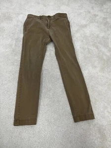 J.Crew Pants Mens 30 Brown Chino Khaki Flat Front Preppy Stretch Slim Stretch - Picture 1 of 15