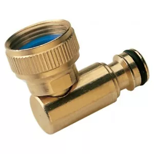  Brass 90 Degree Swivel Adaptor -  Garden Tap Adaptor Hozelock Type - Picture 1 of 1