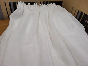 John Lewis MTM W1025 x D205cm Cream Voile Pencil Pleat Curtain - Picture 1 of 11