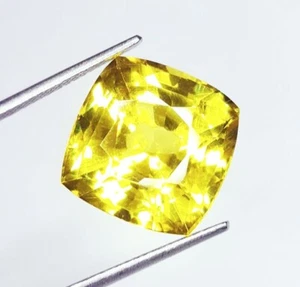Cojín suelto de piedras preciosas zafiro amarillo natural 19 quilates certificado por Ceilán W28 - Imagen 1 de 13