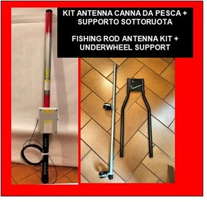 KIT ANTENNA HF VERTICALE CANNA DA PESCA 3,5-50 Mhz + SUPPORTO SOTTORUOTA - Zdjęcie 1 z 12