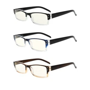 3-Pack Two-Tone Blue Light Blocking Reading Glasses - Picture 1 of 5