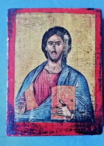 Ikone Apostel klein 7 x 9 cm bemaltes Holz Heiligenbild - Bild 1 von 4