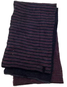 $160 Calvin Klein Men'S Black Red Gray Striped Knit Warm Winter Shawl Scarf Wrap - Picture 1 of 5