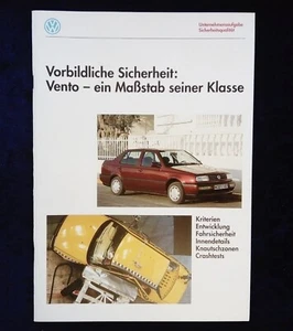 VW Vento Dokumentation "vorbildliche Sicherheit- ein Maßstab seiner Klasse" - Picture 1 of 7
