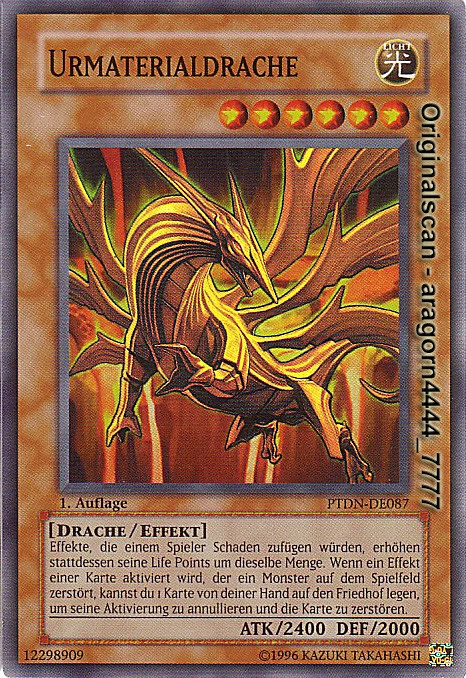 YU-GI-OH, URMATERIALDRACHE, SR, PTDN-DE087, 1. Auflage - Bild 1 von 1
