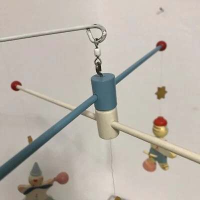 Móvil de vivero de circo vintage de los años 50 pintado a mano por IRMI #801 caja original Foto 1 de 4