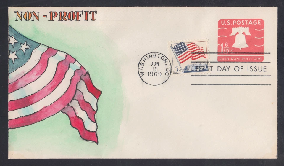 US Stamp #U548A on Herman Maul Handpainted Non-Profit First Day Cover VF - Image 1 of 1