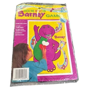 Vintage Barney Party Game Stick The Heart On Barney Sealed NOS - Picture 1 of 2