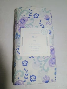 Pottery barn fitted organic crib sheet ivy purple floral - Picture 1 of 3