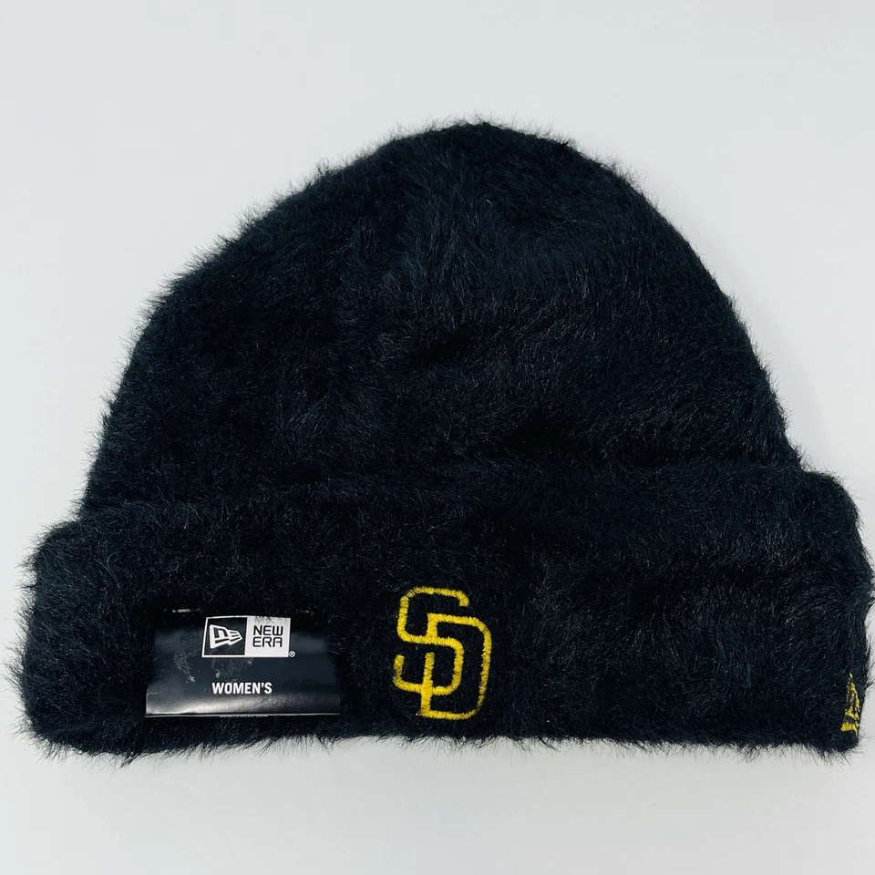 New Era MLB San Diego Padres Mujer Gorro Tobogán Tejido Difuso Negro Gorra de Invierno Foto 1 de 4