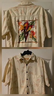 Camisa Hawaiana Margaritaville Jimmy Buffett Tropical Island Parrot 1999 Talla L Foto 1 de 4