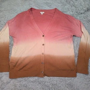 J. Jill Sweater Womens M Cardigan Button Up Ombre Lightweight Soft Comfort - Picture 1 of 9