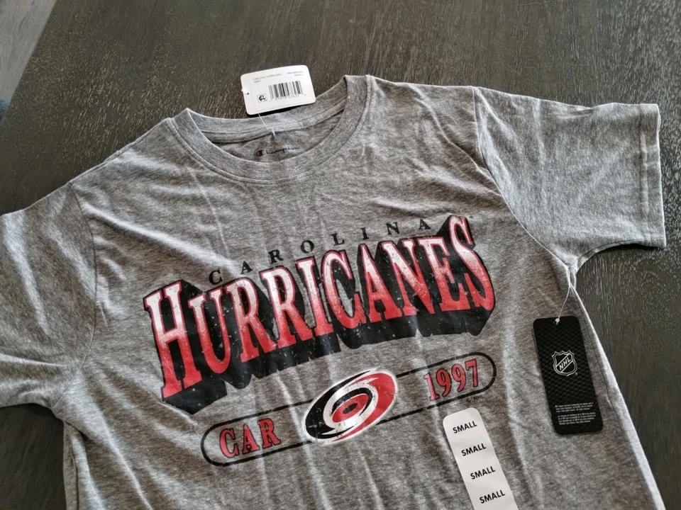 Men's Carolina Hurricanes NHL Champion T Shirt (Size M) Distressed Look TEE