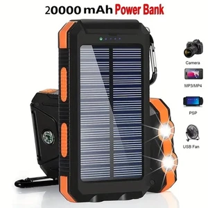 20000mah Solar Power Bank Pack USB LED Pack Battery Fast Charger For Phone - Picture 1 of 9