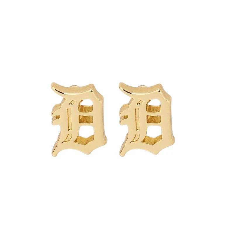 Aretes Bijoux Sport de Luv Aj MLB chapados en oro con logotipo de latón Tigres de Detroit Foto 1 de 1