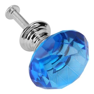 1x 30mm Crystal Glass Pull Handle Cabinet Drawer Cupboard Door Knob Blue☜ - Picture 1 of 8