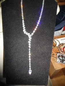 COLLAR TENIS 925 GRADUADO EN FORMA DE PERA IMITACIÓN DIAMANTE CON GOTA 8"L 4" GOTA #25/7 - Imagen 1 de 12