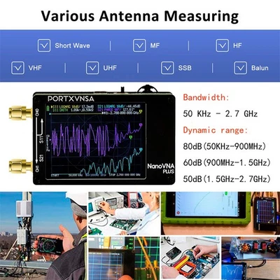50KHz-2.7GHz NanoVNA Plus Antenna Vector Network Antenna Analyser MF HF VHF UHF - Image 1 of 4