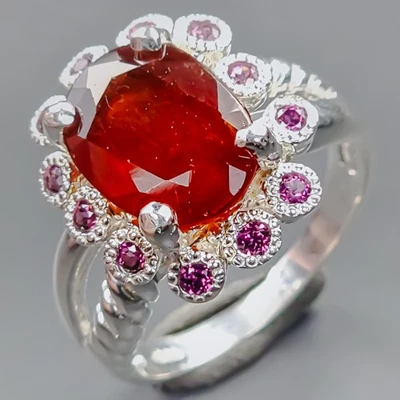 Anel Fine Art anel de hessonita natural prata esterlina 925 tamanho 9 /R436528 - Imagem 1 de 4