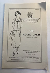 Vestido vintage 1926 USDA Farmers' Bulletin The House, Universidad de Maryland MD - Imagen 1 de 5